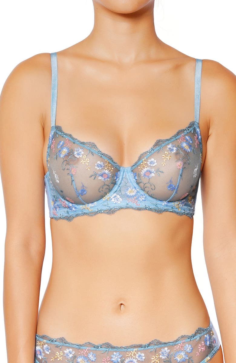 Huit Poesie Underwire Unlined Bra, Main, color, Sky Blue