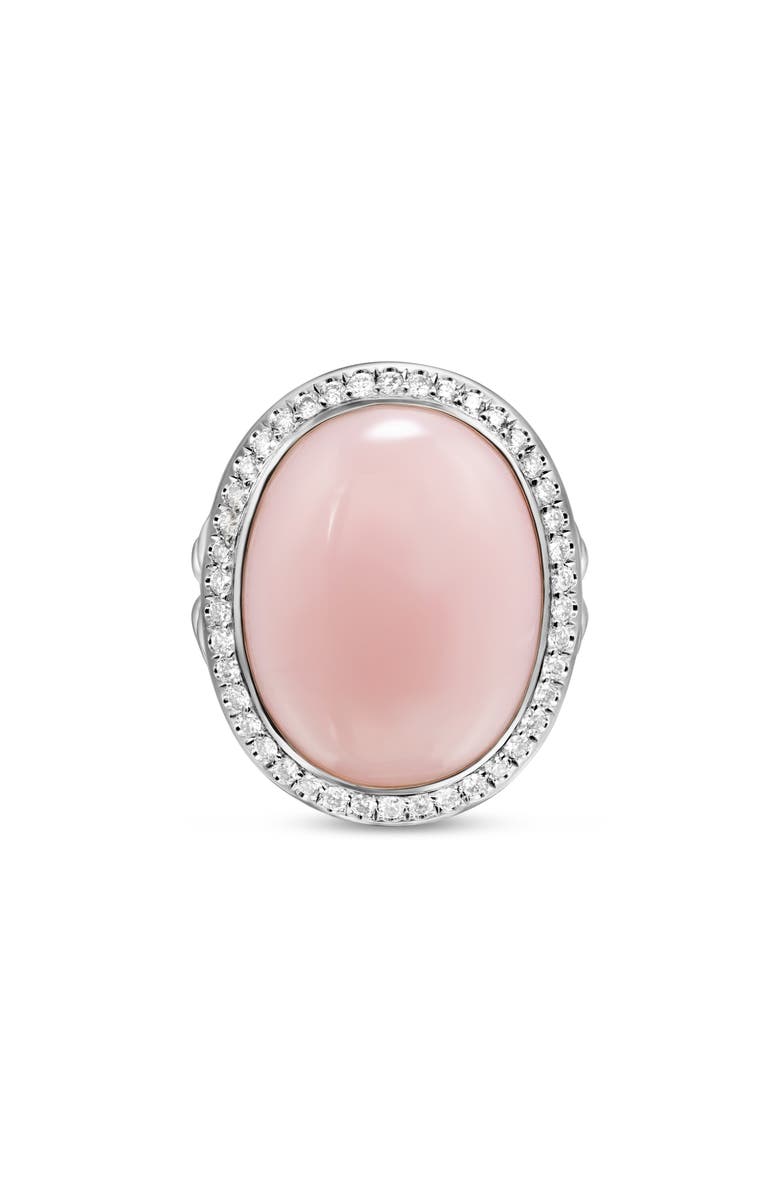 David Yurman Albion Oval Ring in Sterling Silver with Pink Opal & Diamonds, Alternate, color, 