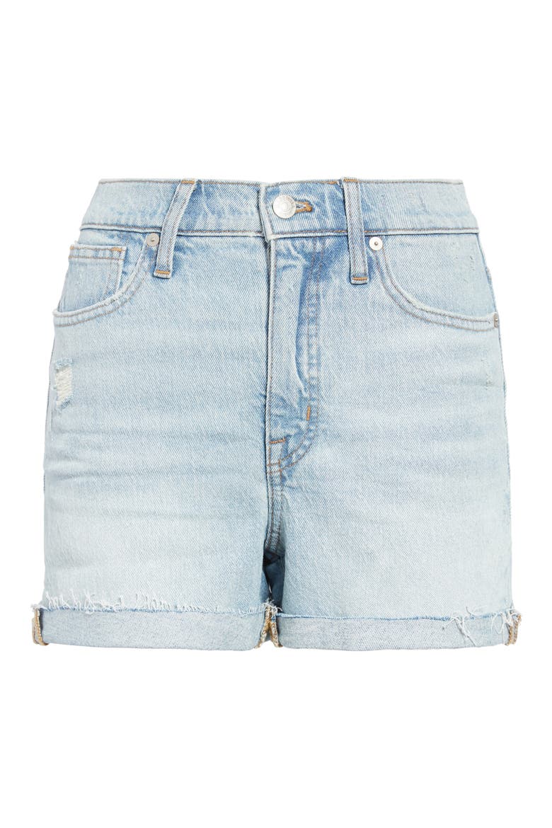 High Waist Denim Shorts, Alternate, color, CANTRELL