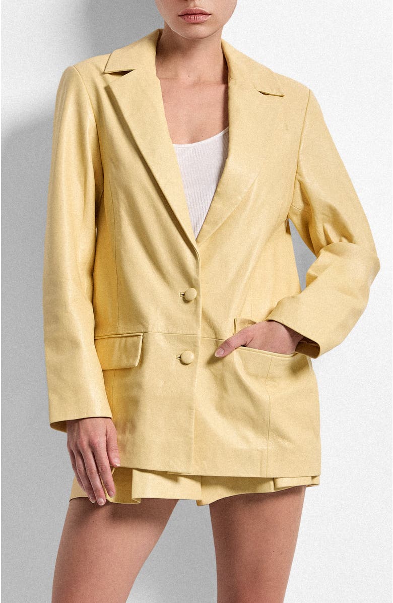 AS by DF Willow Upcycled Leather Blazer, Alternate, color, Mauve