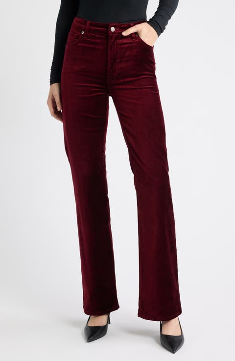 High Waist Bootcut Velvet Jeans