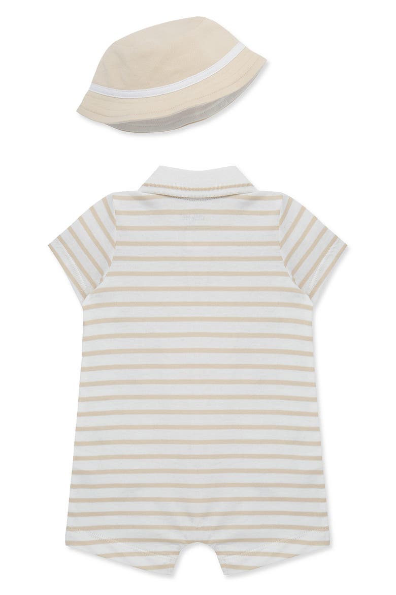 Embroidered Cotton Romper & Hat Set, Alternate, color, BEING MULTI