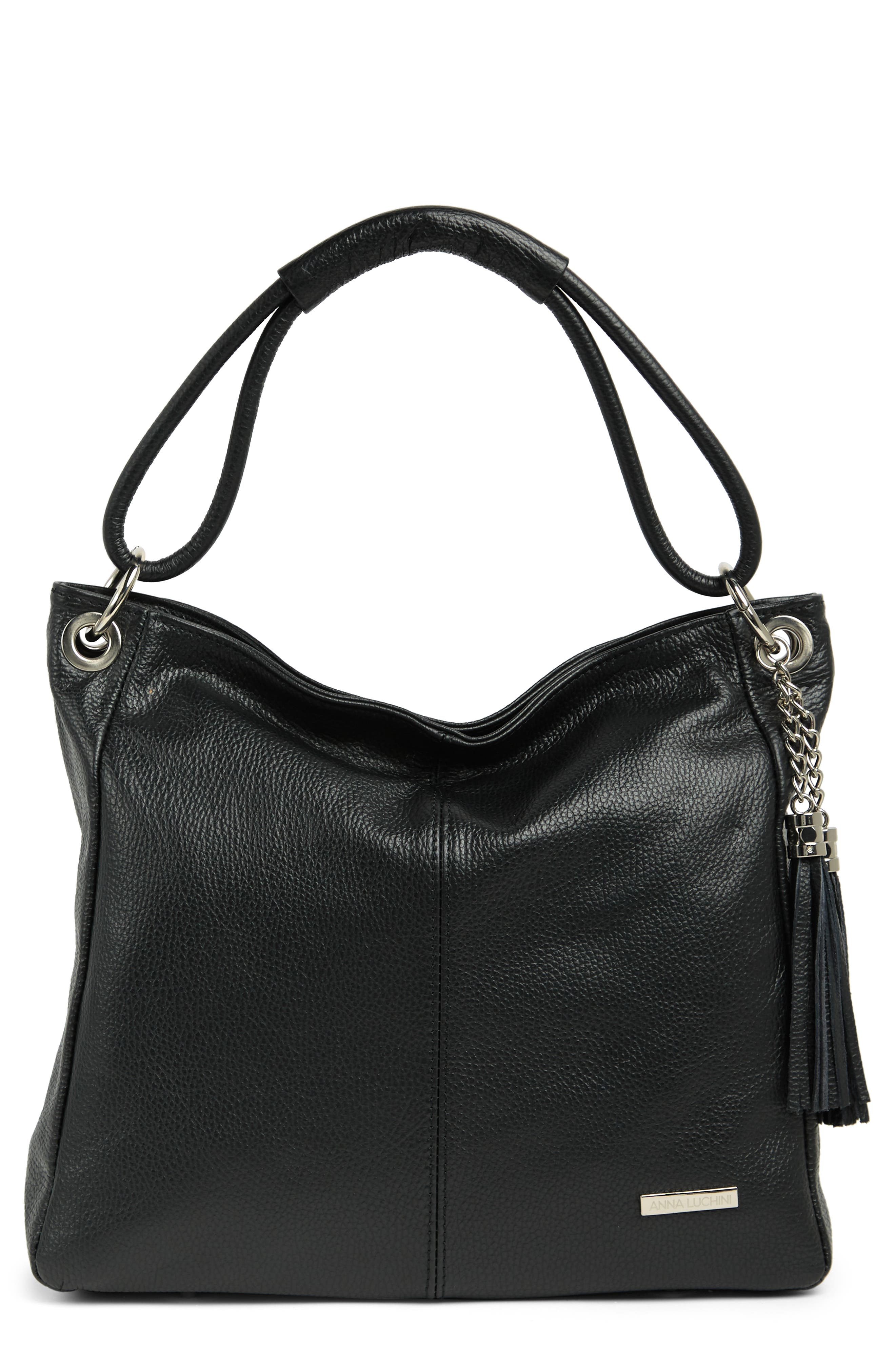 ANNA LUCHINI Leather Top Handle Bag, Main, color, 