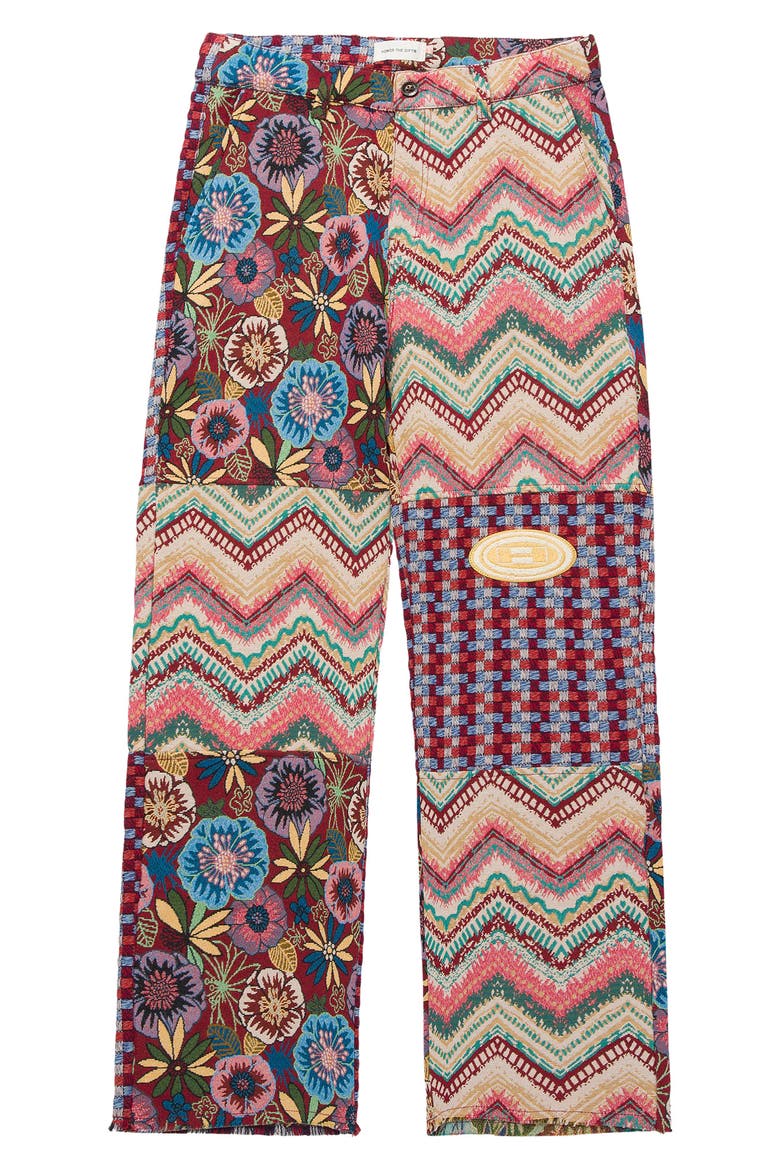 Tapestry Sounds Patchwork Flat Front Pants, Alternate, color, RED