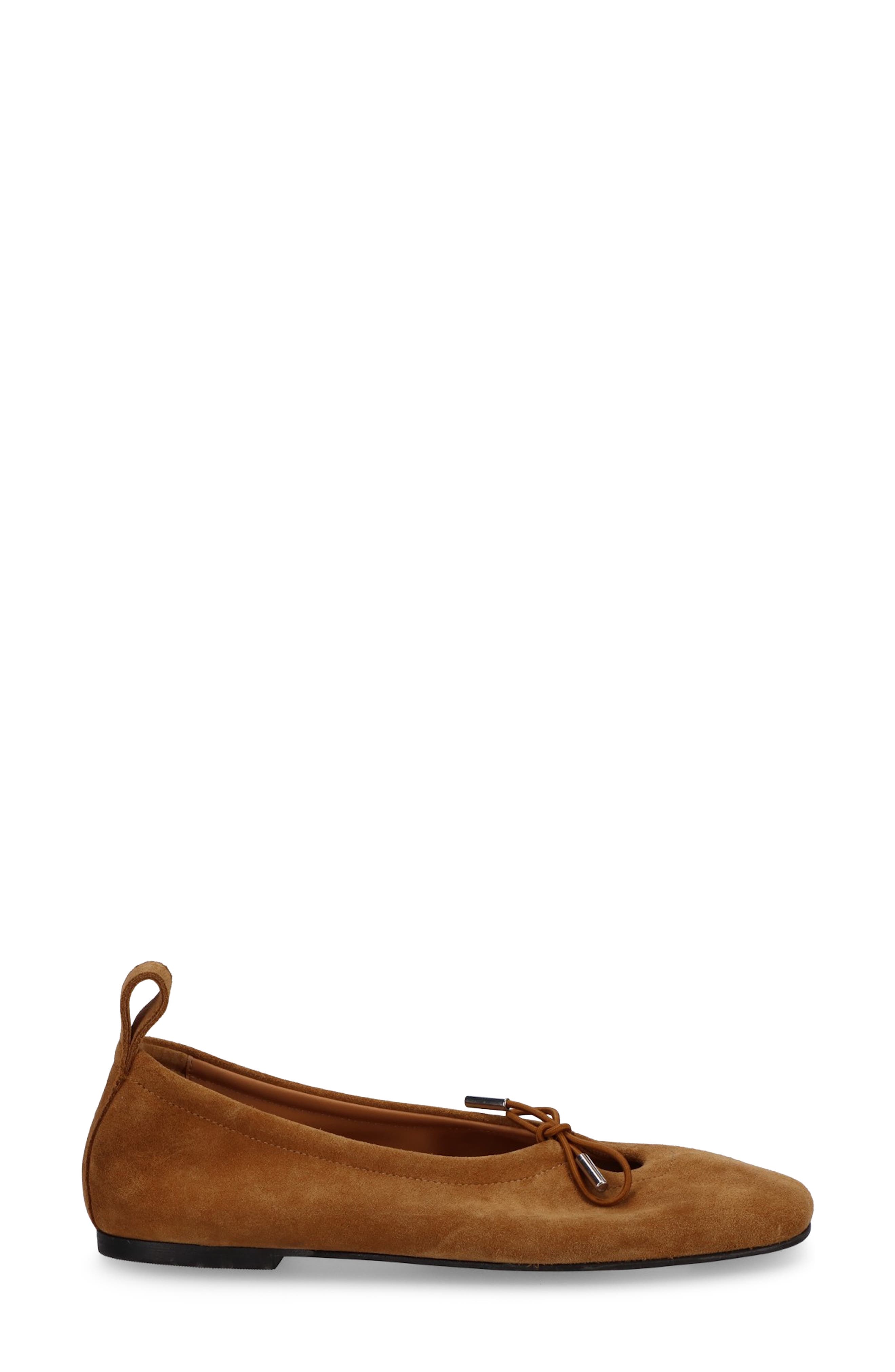 Rosalind Leather Ballet Flat, Alternate, color, SUEDE TAN