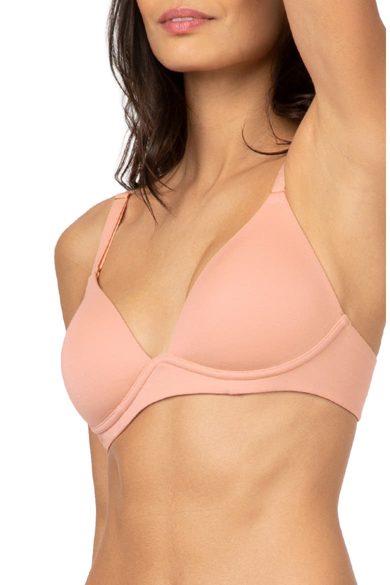 The All-Day Plunge No-Wire Bra, Alternate, color, SHELL PINK