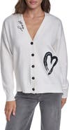 DKNY Heart Brushstroke Cardigan