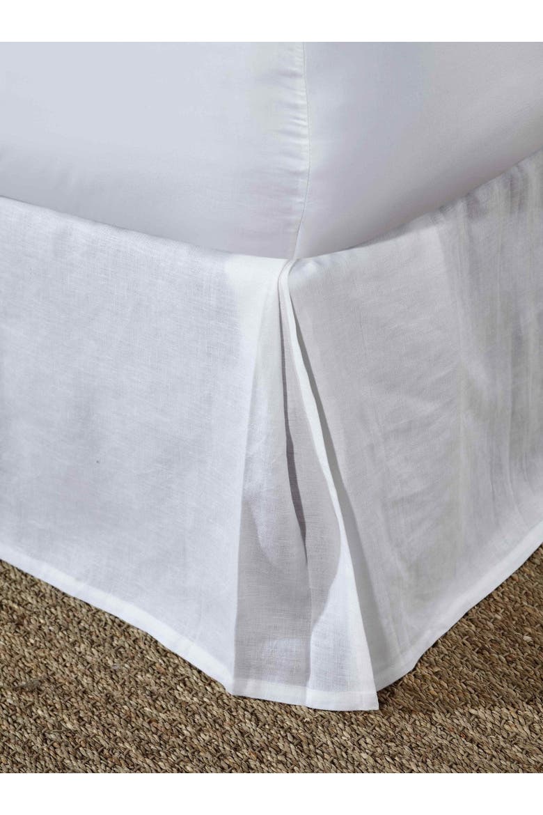 Zurich European Linen Box Pleat Bed Skirt, Alternate, color, White