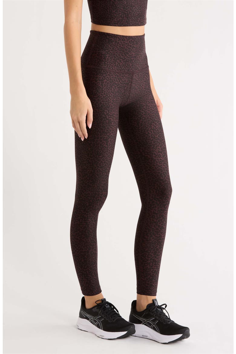 SoftMark Caught in the Midi High Waist Leggings, Alternate, color, COCOA PLUM LEOPARD
