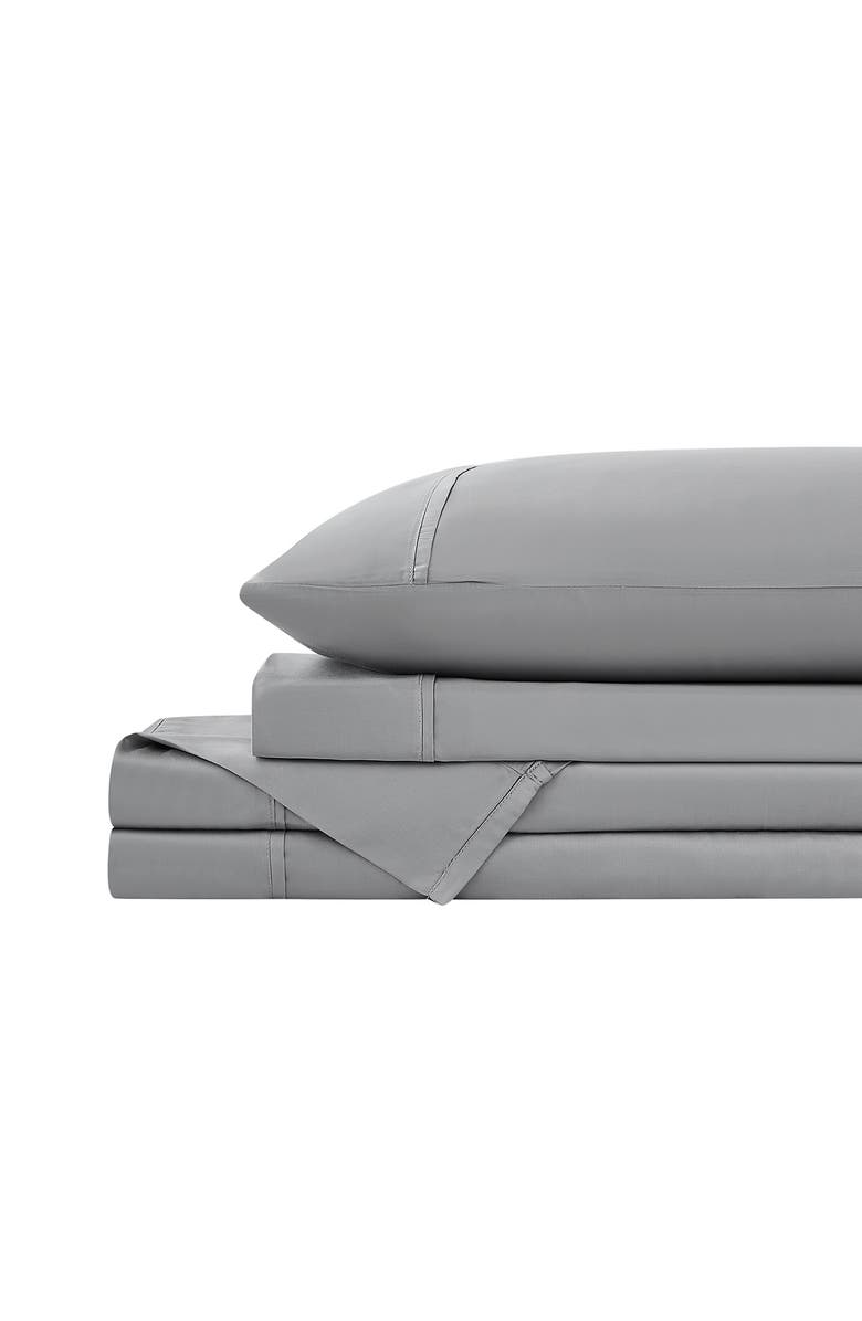 SOUTHSHORE FINE LINENS Premium Luxury Viscose Sheet Set, Alternate, color, Steel Grey