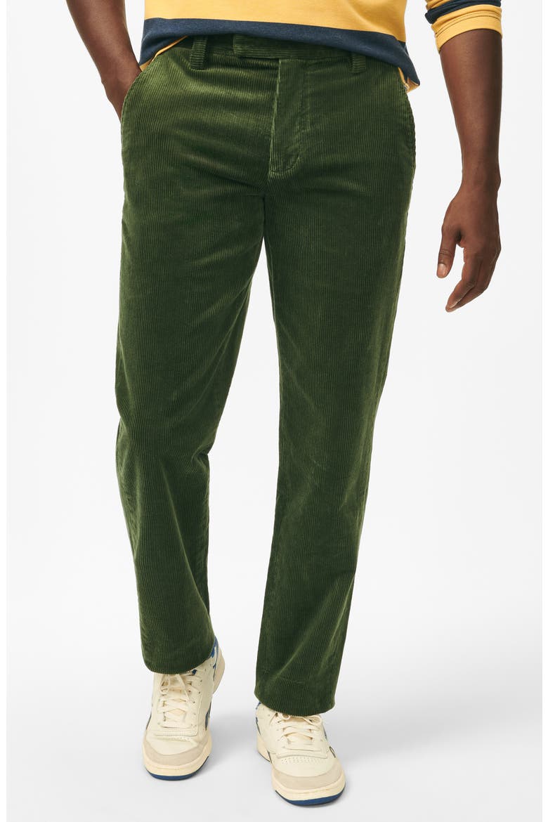 Flat Front Corduroy Pants, Main, color, DARK GREEN
