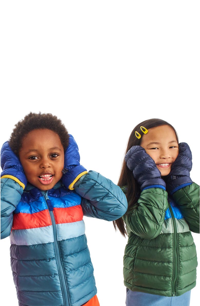 Primary Kids Lightweight Puffer Mittens, Alternate, color, Navy