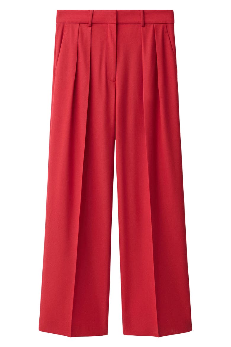 Margot Pleat Front Straight Leg Pants, Alternate, color, BRIGHT RED