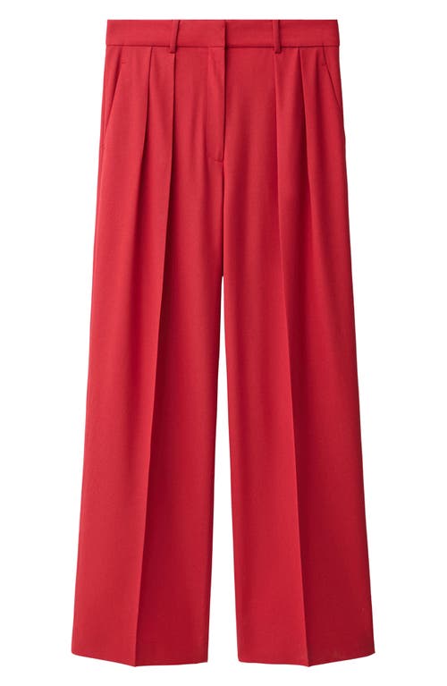 Shop Mango Margot Pleat Front Straight Leg Pants In Bright Red
