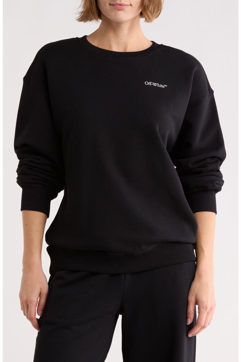 Embroidered Crewneck Sweatshirt, Main, color, BLACK NIGHT