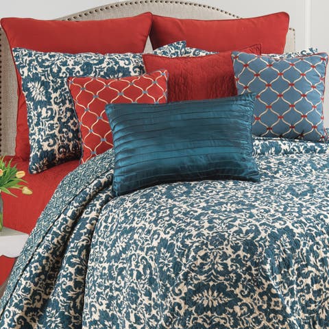 Madison Adriatic Cotton Quilt Set  - Reversible and Machine Washable