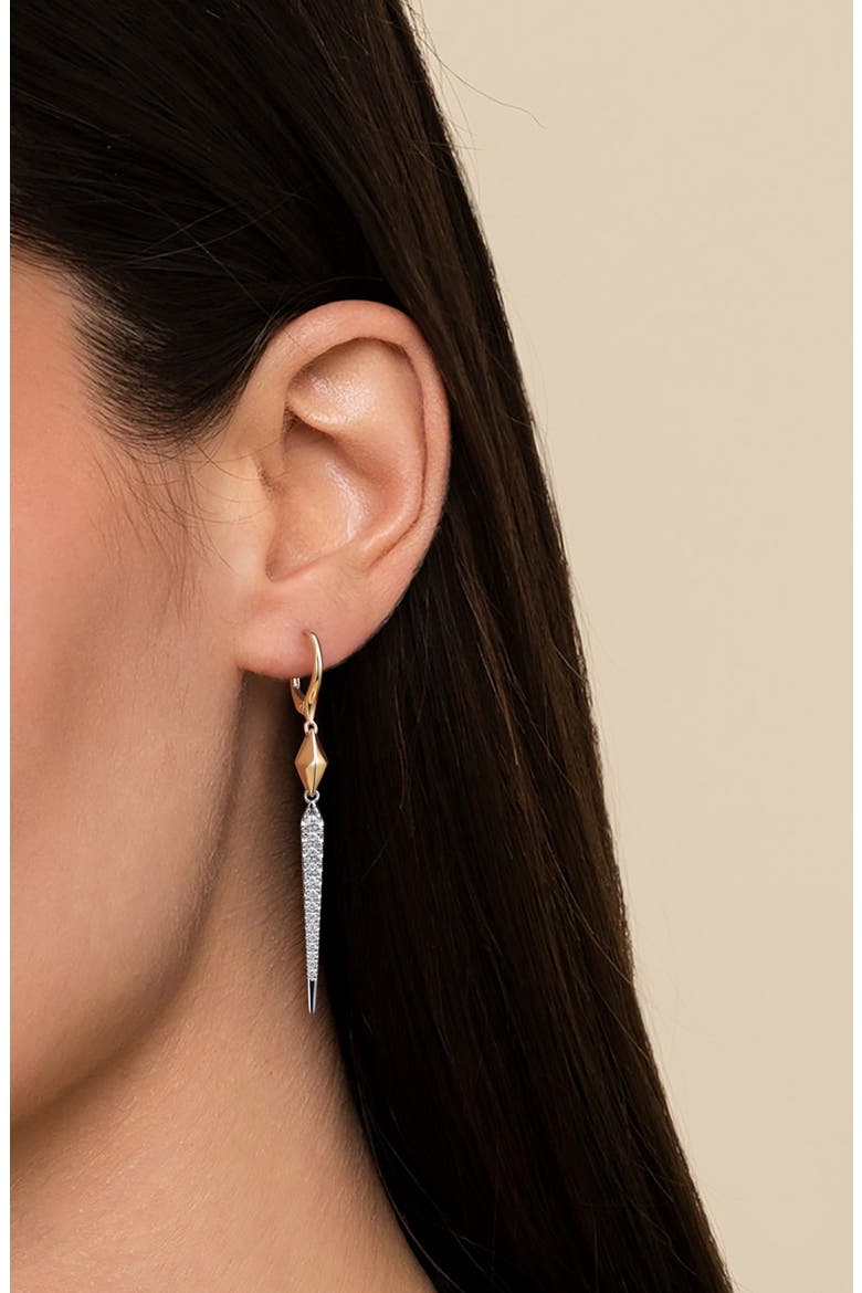 14k Yellow & White Gold Diamond Drop Earrings, Alternate, color, 14K YELLOW/ WHITE GOLD