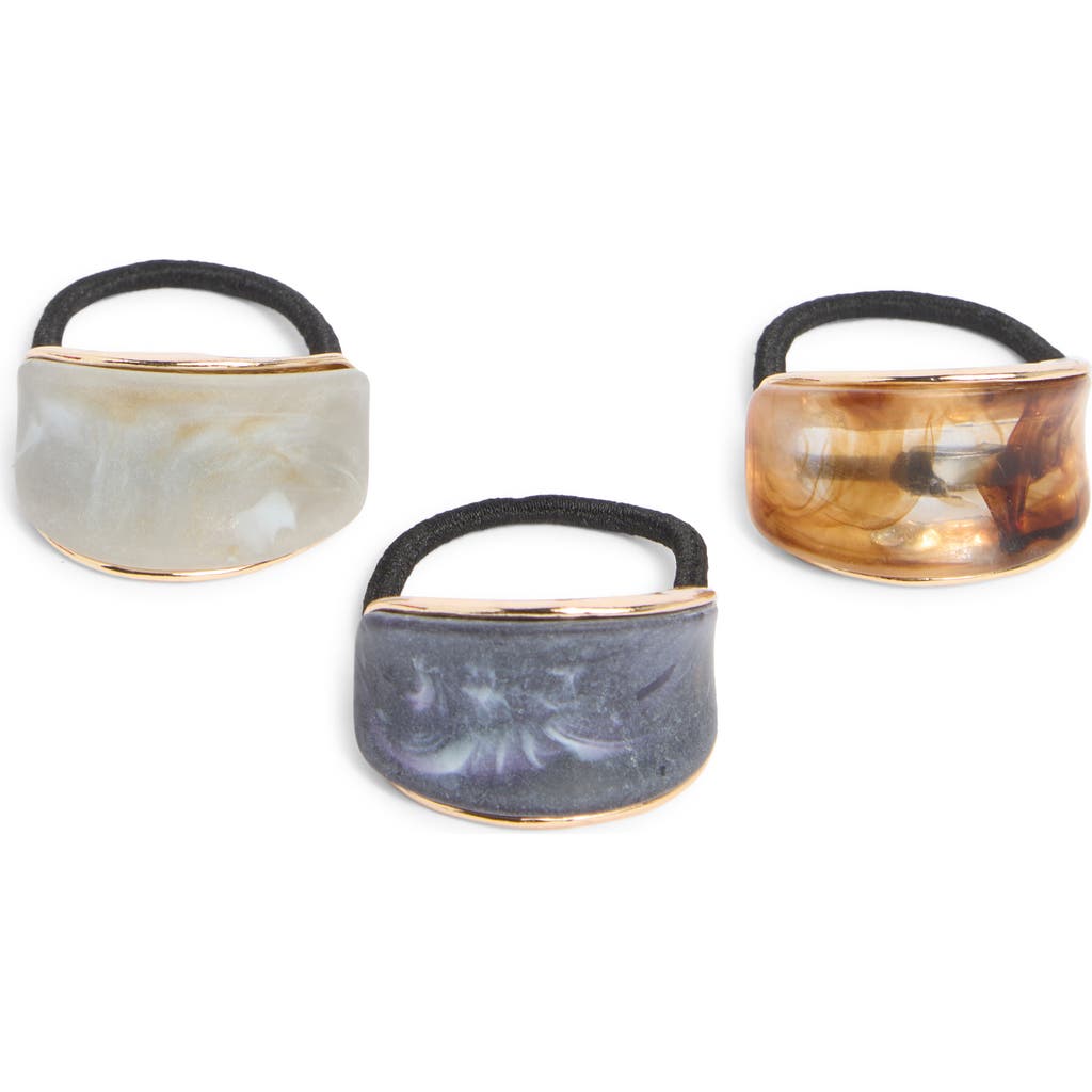 Tasha Assorted 3-pack Resin Cuff Ponytail Holder In Black