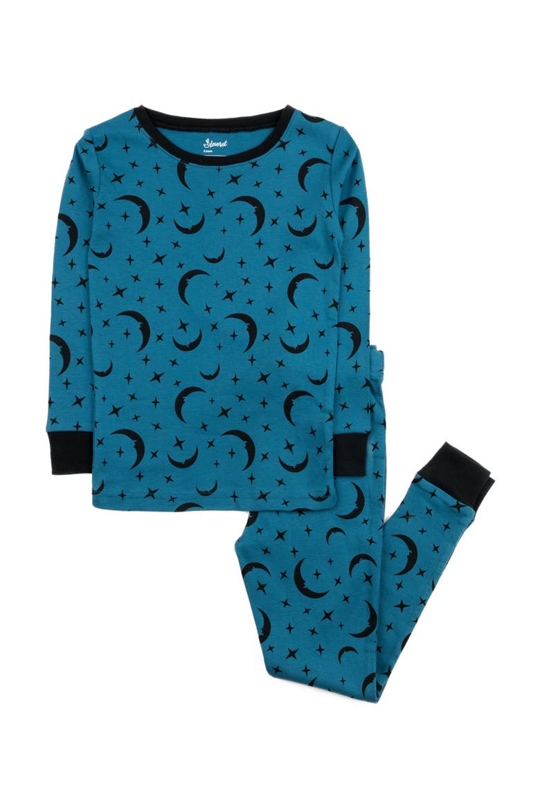 Kids Two-Piece Cotton Printed Matching Family Pajamas, Playful Graphics, Alternate, color, Moon