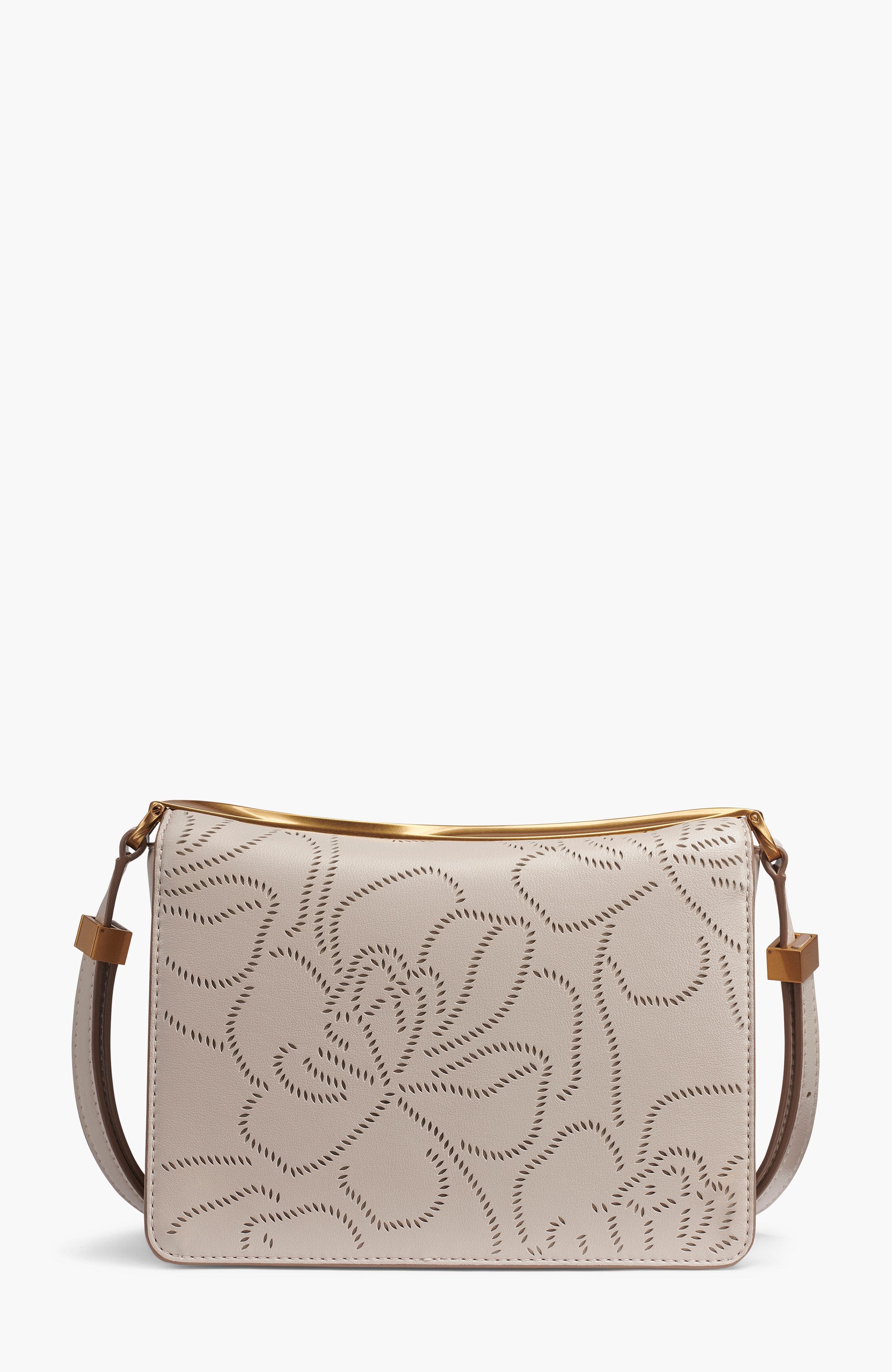 Donna Karan New York Jericho Floral Perf Shoulder, Alternate, color, Sand