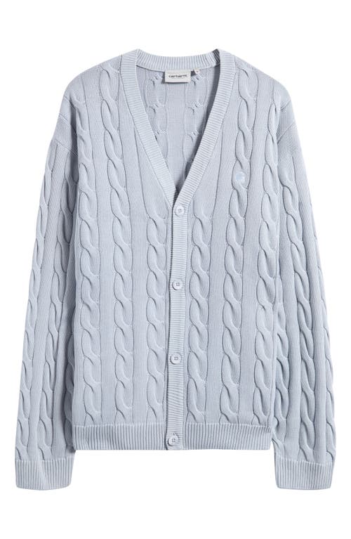 Carhartt Work In Progress Carter Cable Cotton Cardigan In Blue