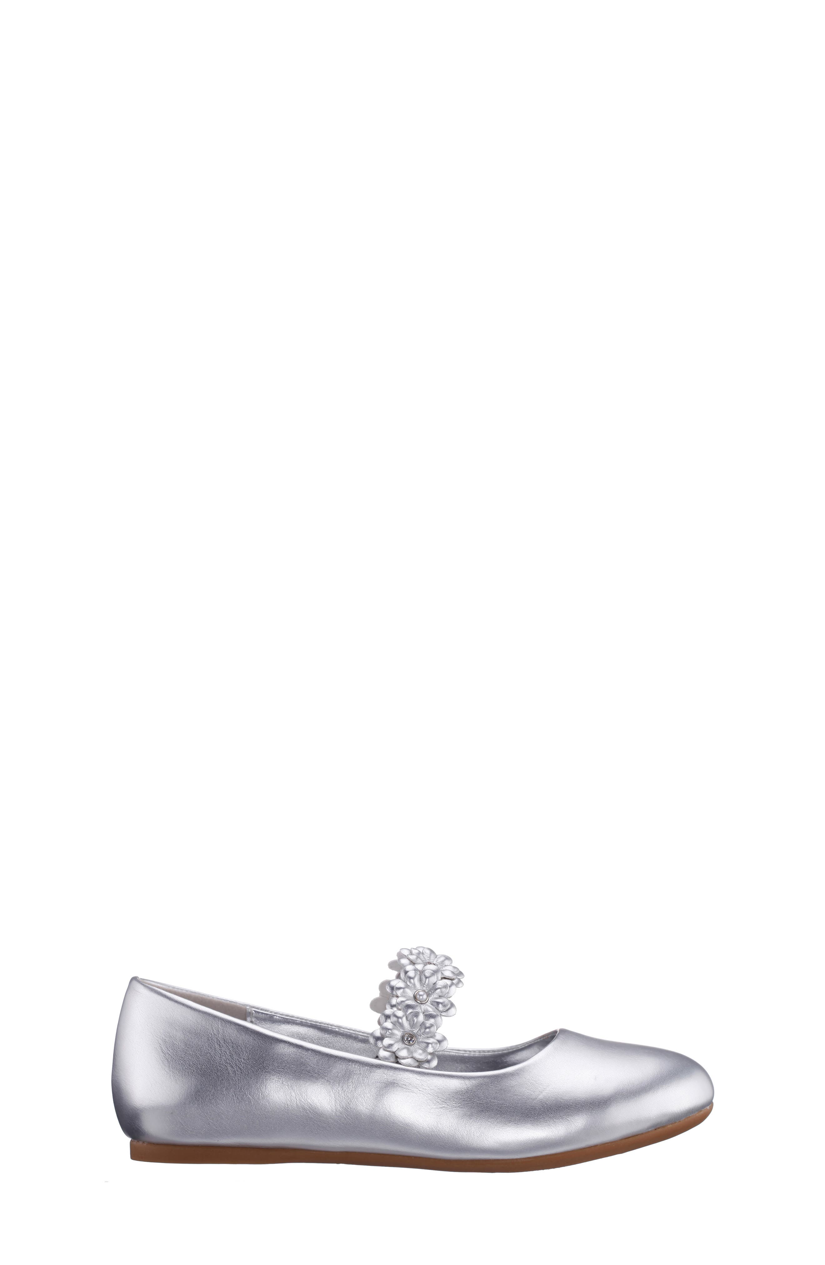 Kids' Rozy Mary Jane Flat, Alternate, color, SILVER METALLIC