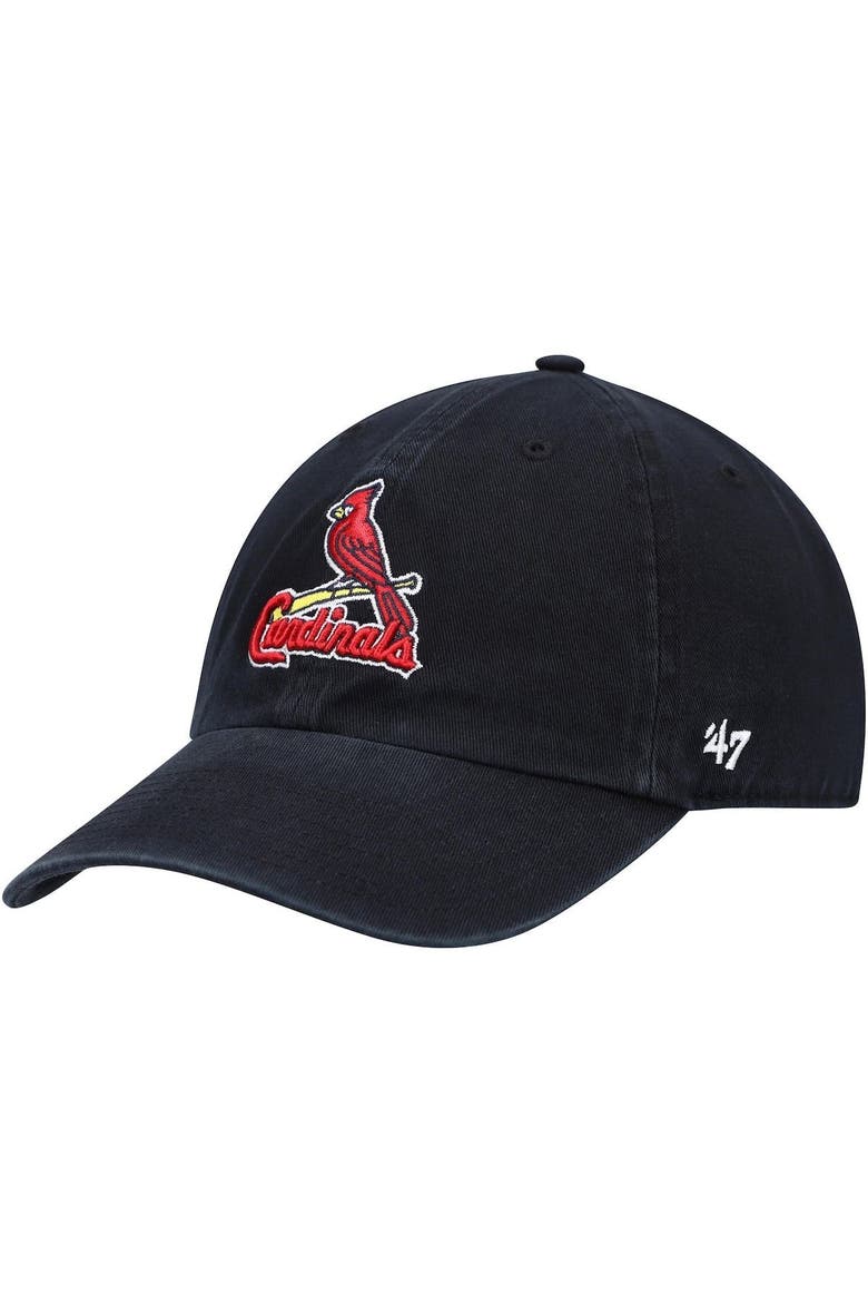 Men's '47 Black St. Louis Cardinals Clean Up Adjustable Hat, Main, color, Navy