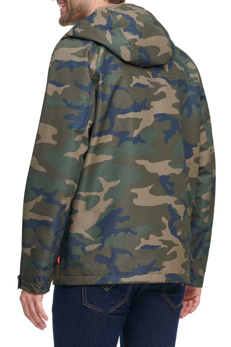 Performance Rain Slick Hooded Jacket, Alternate, color, CAMOUFLAGE