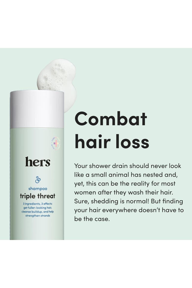 Triple Threat Thickening Shampoo Strengthening, Volumizing, Biotin Enriched Formula, Alternate, color, Blue-Green