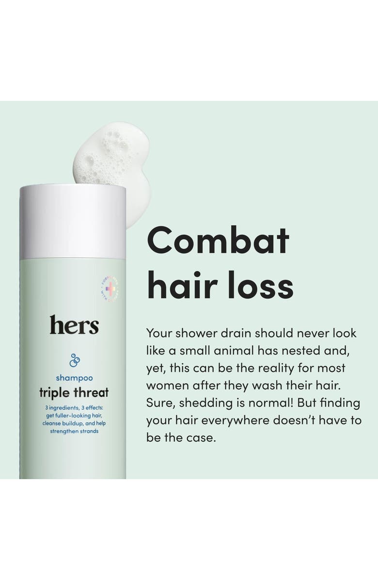 HIMS & HERS Triple Threat Thickening Shampoo Strengthening, Volumizing, Biotin Enriched Formula, Alternate, color, Blue-Green