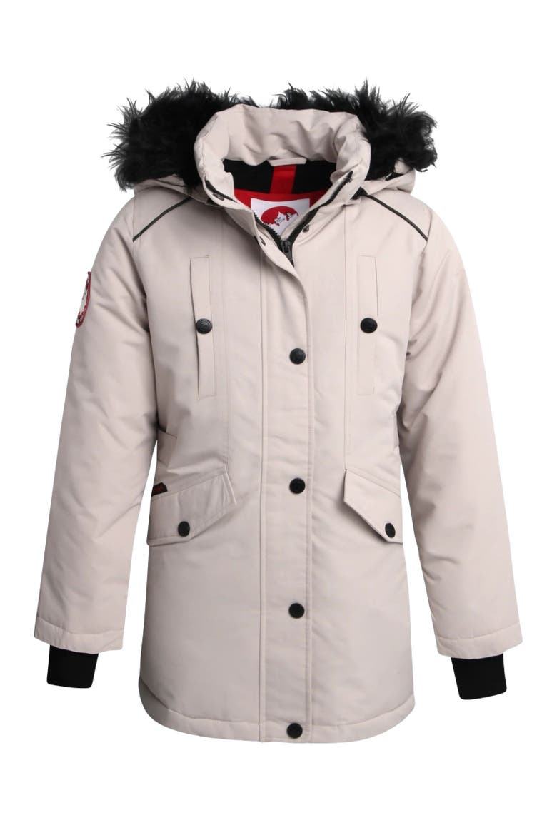 Girls' Winter Faux Fur Lining Ski Jacket, Main, color, Sand Beige