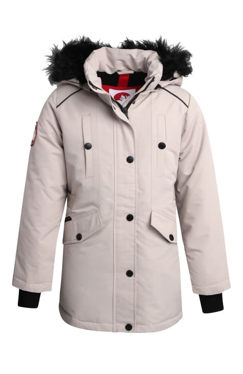 Girls' Winter Faux Fur Lining Ski Jacket