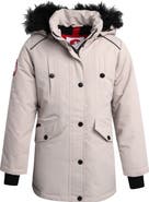CANADA WEATHER GEAR Girls' Winter Faux Fur Lining Ski Jacket
