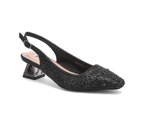 Lady Couture Rhinestone Jewel Heel Slingback Pump