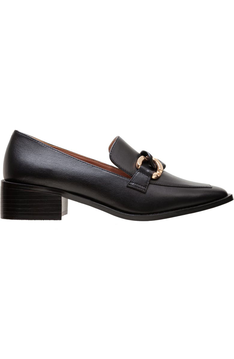 Linea Paolo Chrystie Chain Block Heel Loafer, Alternate, color, Black