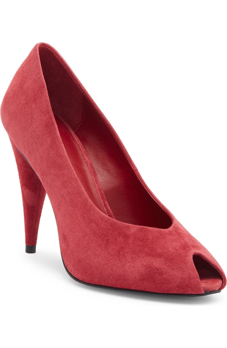 Jeffrey Campbell Sherille Peep Toe Pump, Main, color, Dusty Berry Suede