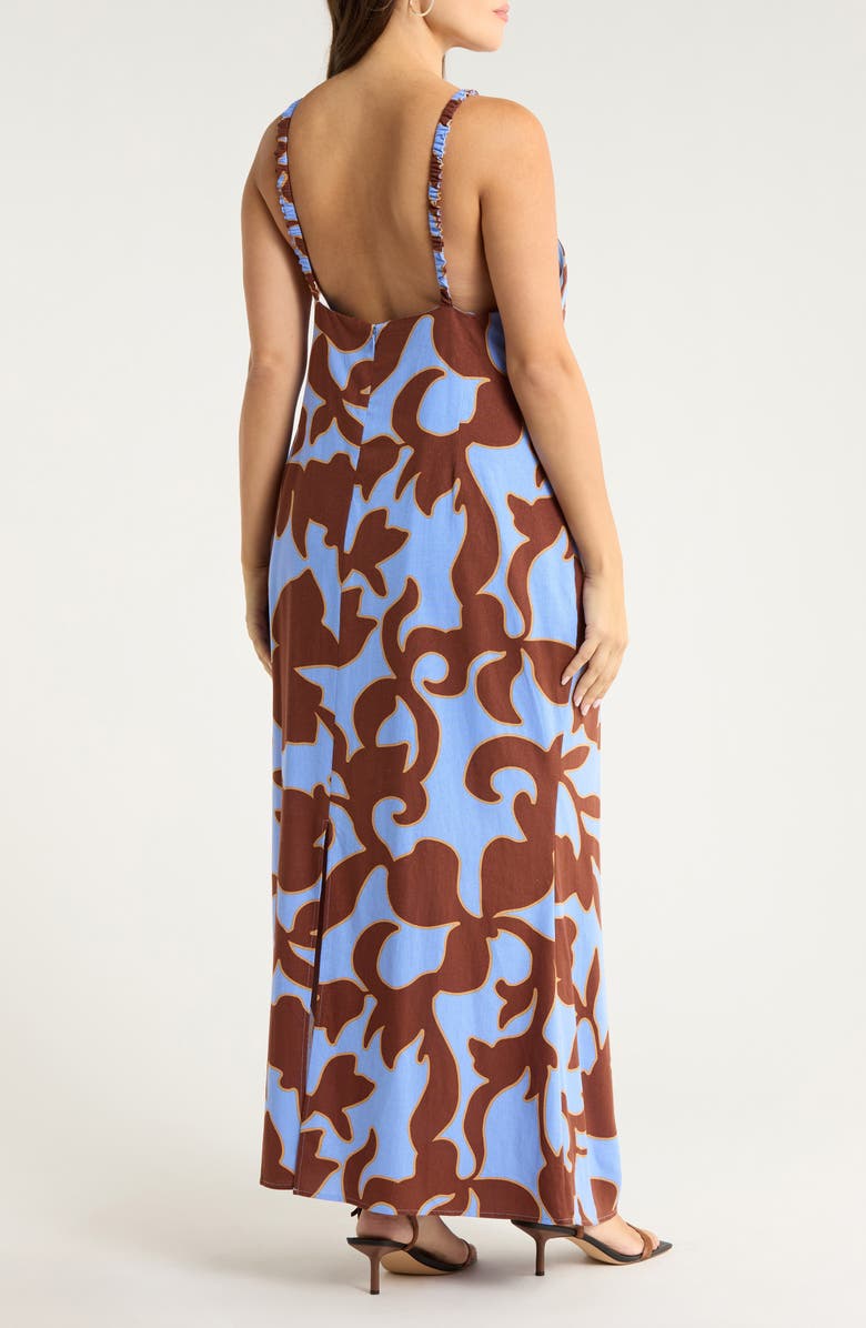 SUGARLIPS Briley Abstract Print Mizie Open Back Dress, Alternate, color, Brown-Blu