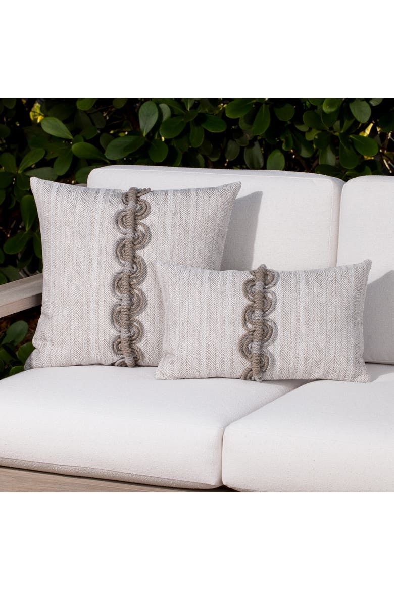 Dressage Pebble Hand Macrame Indoor & Outdoor Woven Accent Pillow, Alternate, color, Pebble