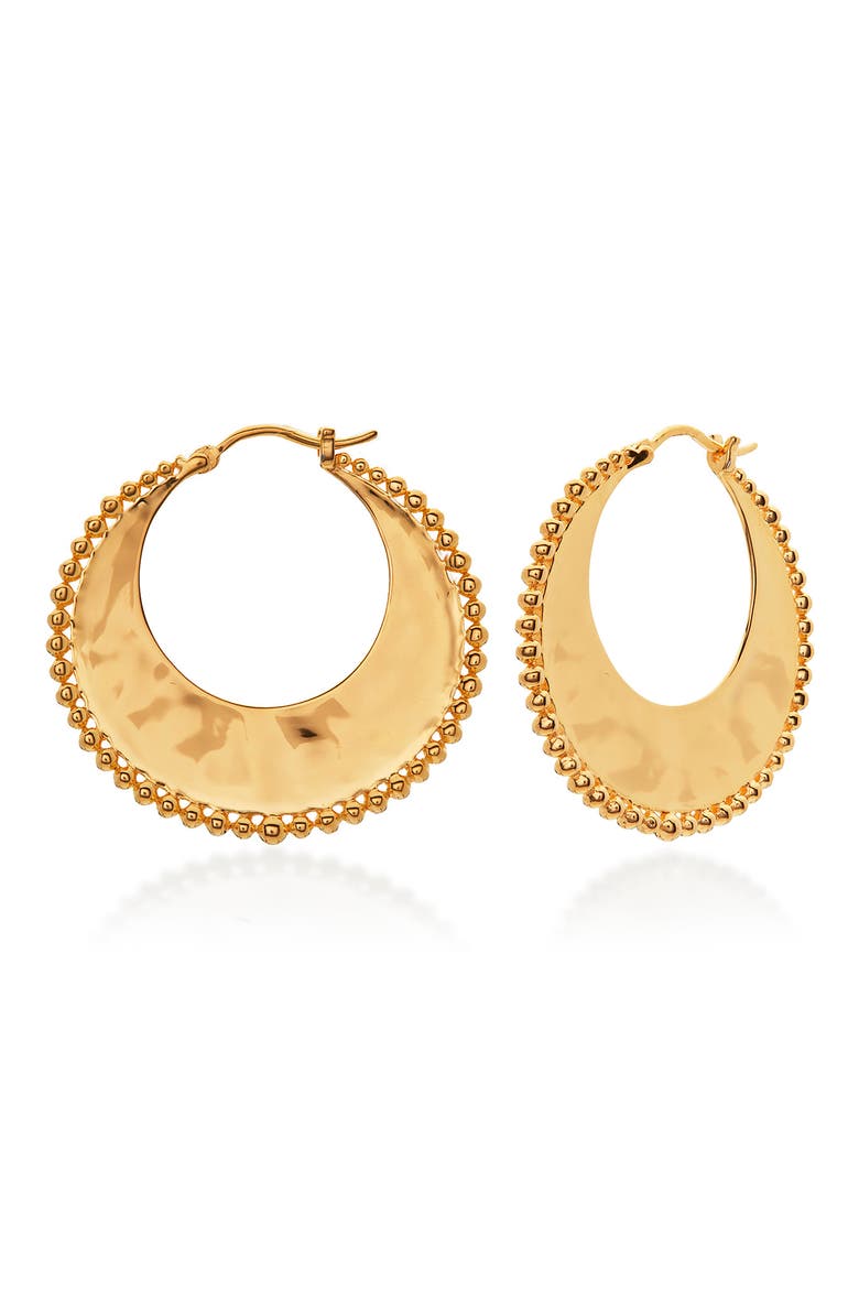 Deia Beaded Hoop Earrings, Main, color, YELLOW GOLD