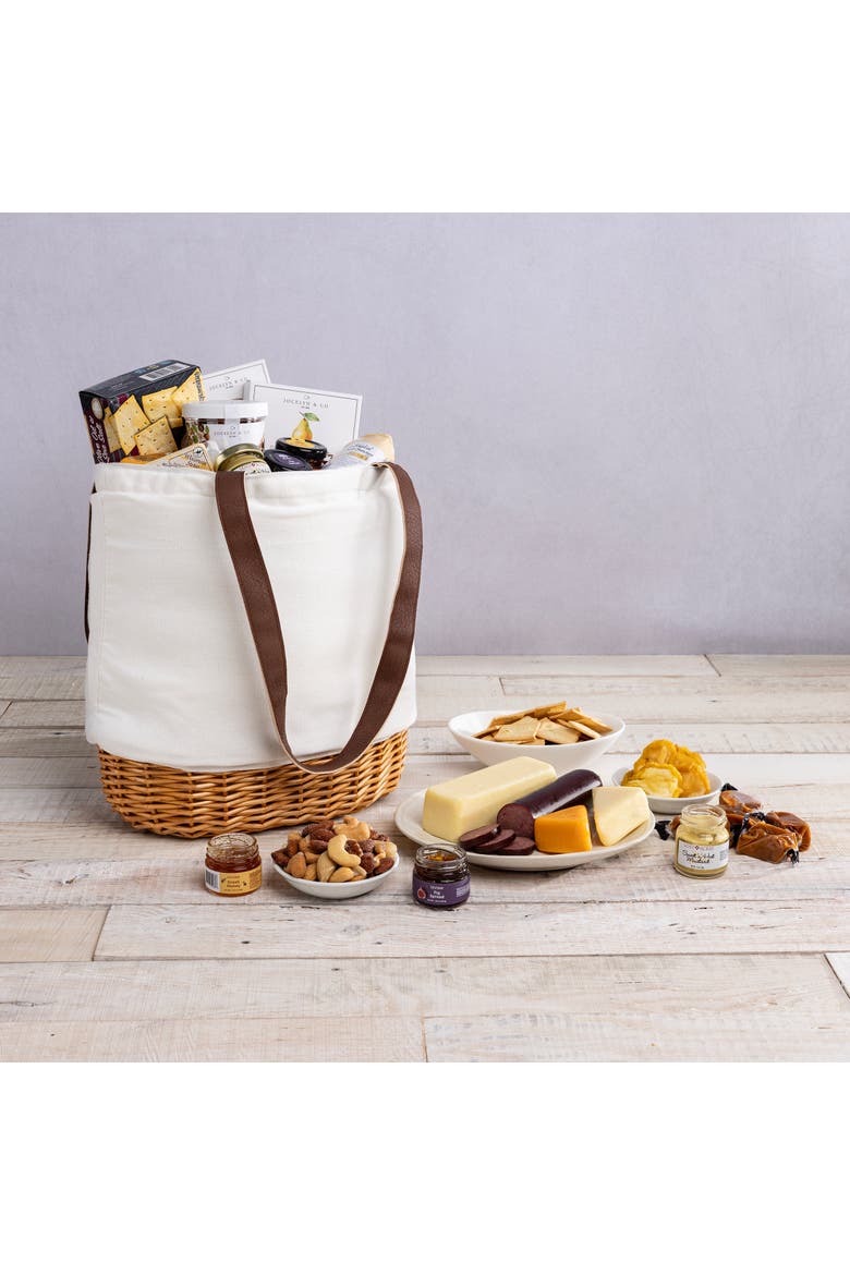 Pico Lunch Basket with Gourmet Gift Pack, Alternate, color, Natural Canvas