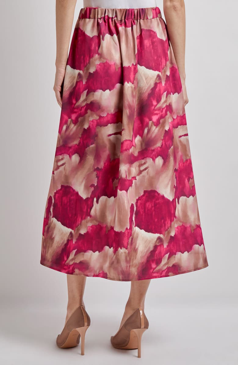 Misook Watercolor Print Midi Skirt, Alternate, color,