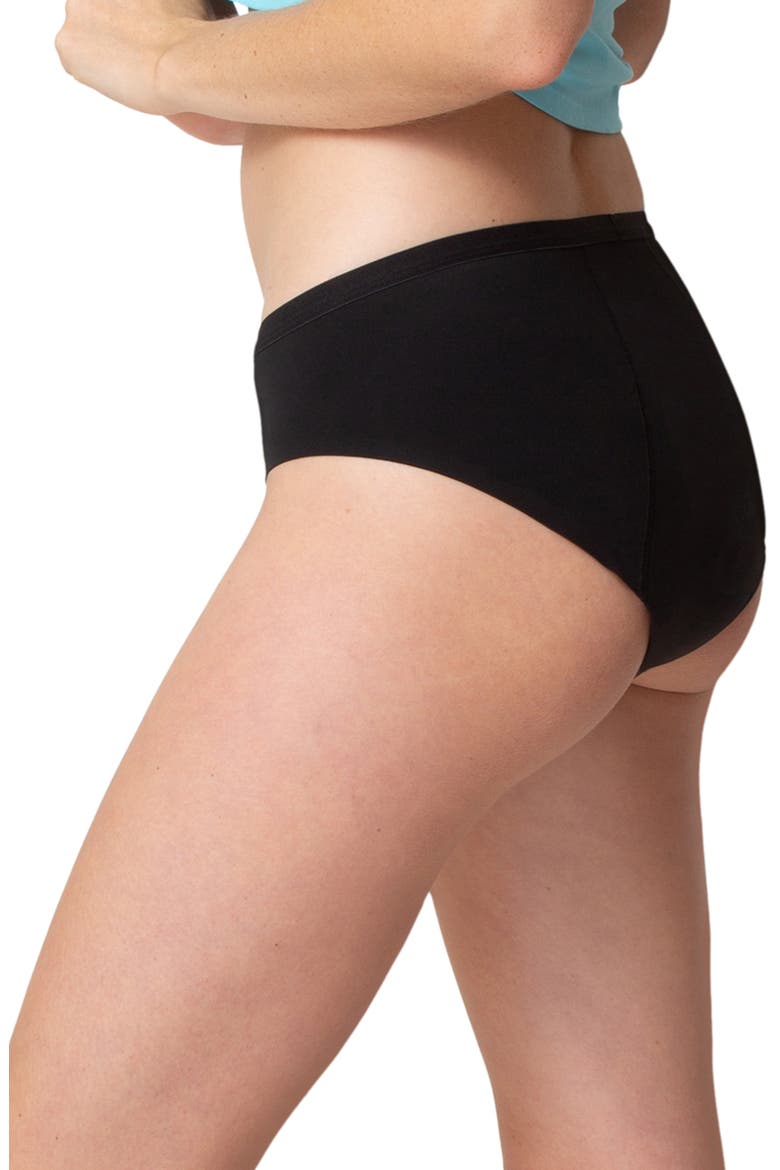 Teen Period & Leak Proof Super Heavy Absorbency Hipster Panties, Alternate, color, BLACK