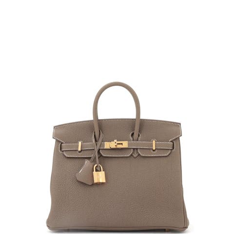 Birkin Handbag Grey Togo with Gold Hardware 25