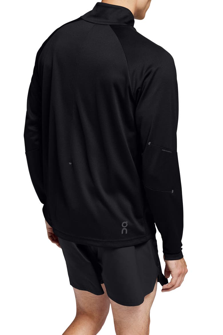 Climate Knit Quarter Zip Running Top, Alternate, color, BLACK