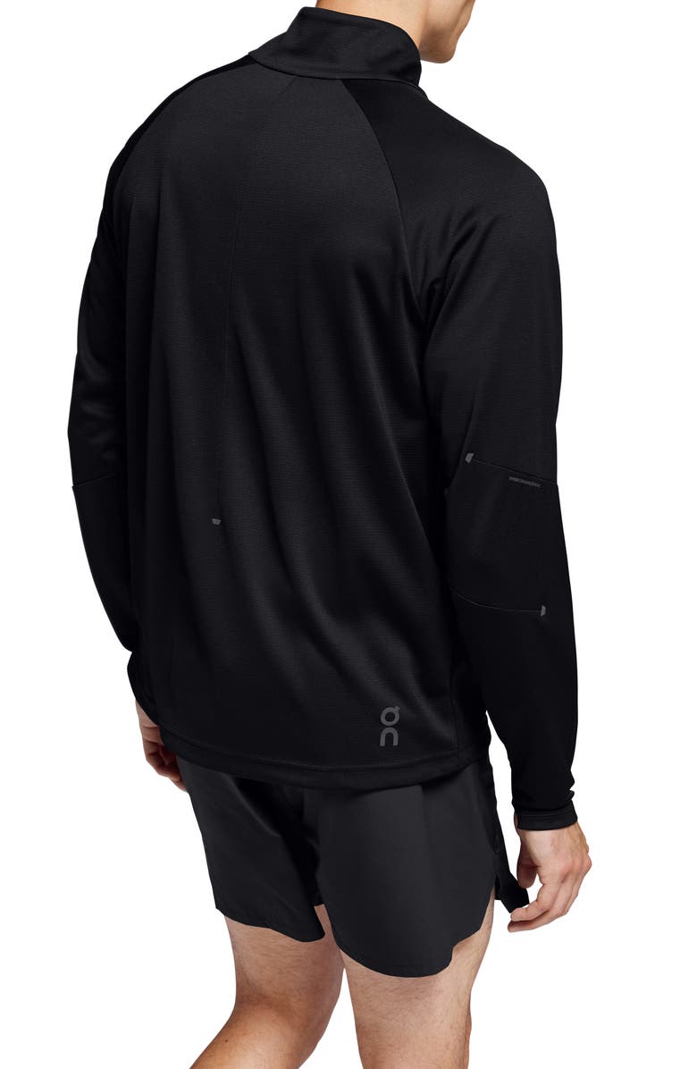 On Climate Knit Quarter Zip Running Top, Alternate, color, Black