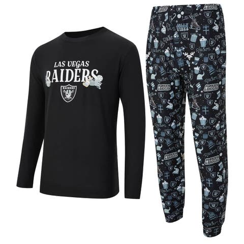Men's Concepts Sport  Black Las Vegas Raiders Chestnut Long Sleeve Top & Pants Set