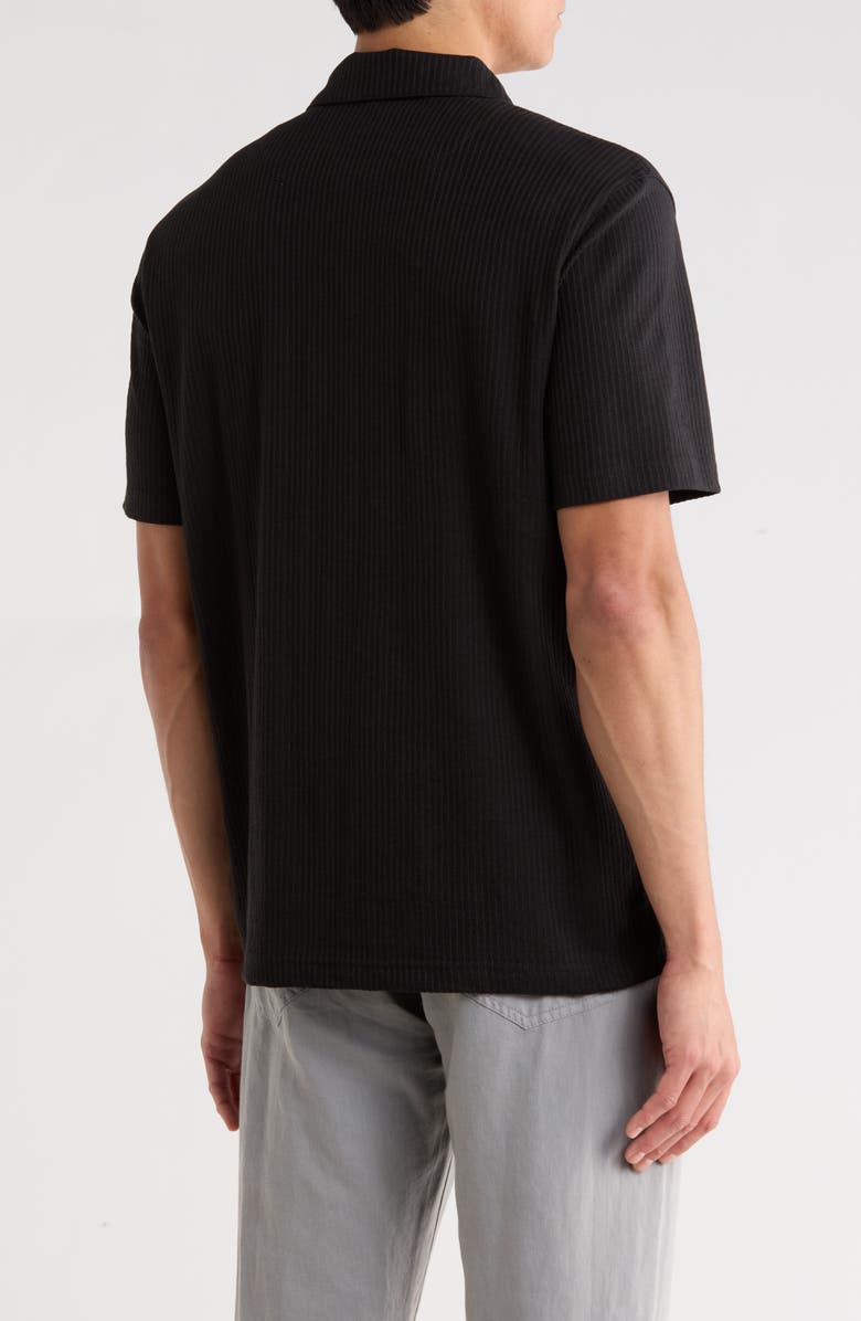 Ted Baker Quarter Zip Knit Polo, Alternate, color, Black Beauty