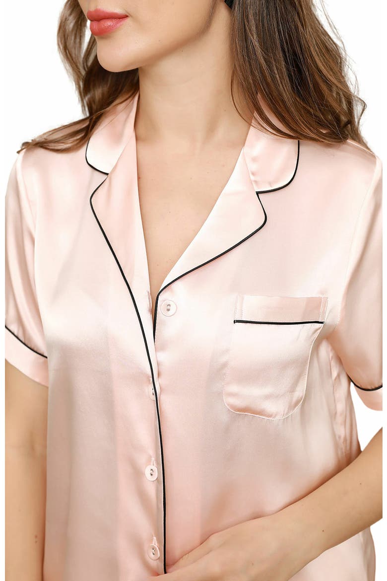 Pure Silk Pajamas Short Pjs Set 2Pcs, Alternate, color, Pink