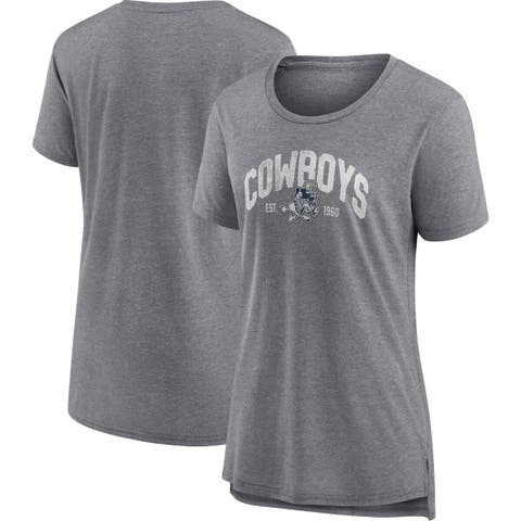 Women's Fanatics Branded Heathered Gray Dallas Cowboys Drop Back Modern T-Shirt