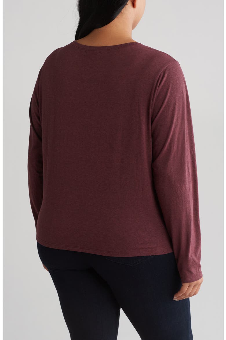 Long Sleeve Patch Pocket T-Shirt, Alternate, color, MAROON RUST